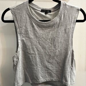 Lamarque Gray Muscle Tee Crop Sleeveless Tank Top